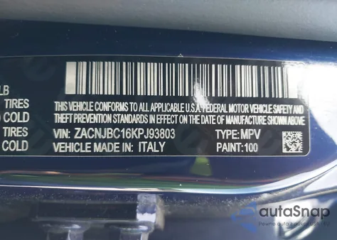 2019 Jeep Renegade Trailhawk 4X4 из США, поврежденный, VIN ZACNJBC16KPJ93803